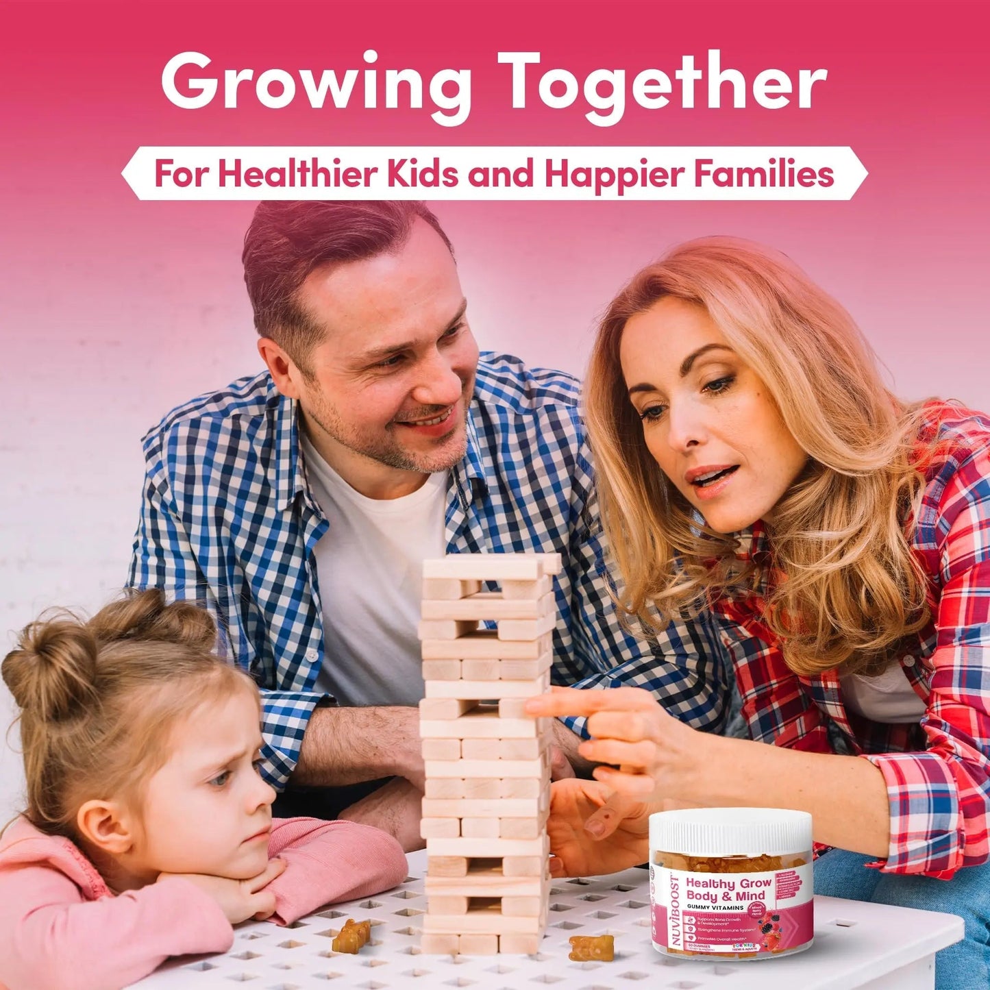 NUVIBOOST Healthy Grow Height Growth Gummies Rich in Calcium, Vitamins C, D3, K2, L-Arginine, Ashwagandha, and Others NUVIBOOST