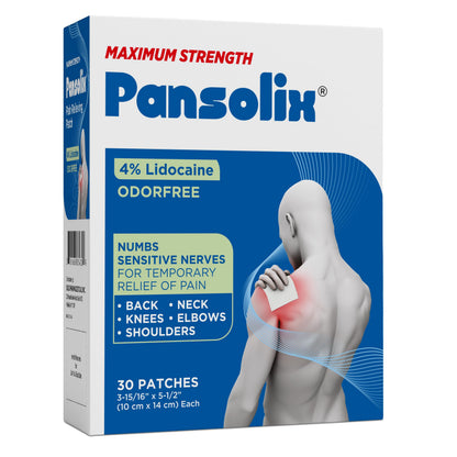 Pansolix Lidocaine Pain Relief Patches 4% | Topical Analgesic Patch | 10 x 14 cm | Skin Tone | Pack of 30 PansolixBuy Supplements Australia