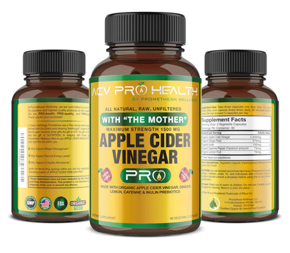Certified Organic Apple Cider Vinegar Capsules Pro with Mother Acv Pills Detox Promethean WellnessBuy Supplements Australia
