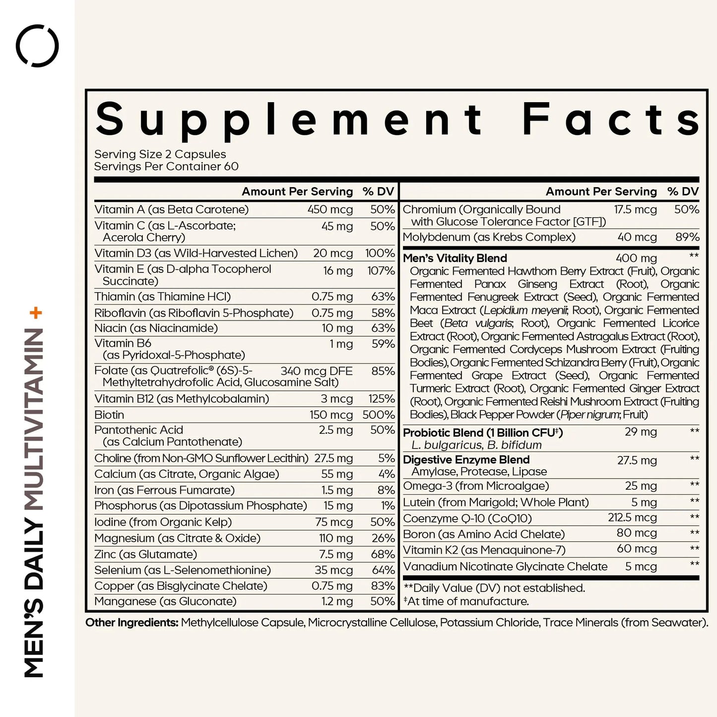 Codeage Men’s Daily Multivitamin – 25+ Essential Vitamins & Minerals, Organic Whole Foods, Probiotics, Omega-3, Zinc CodeageBuy Supplements Australia