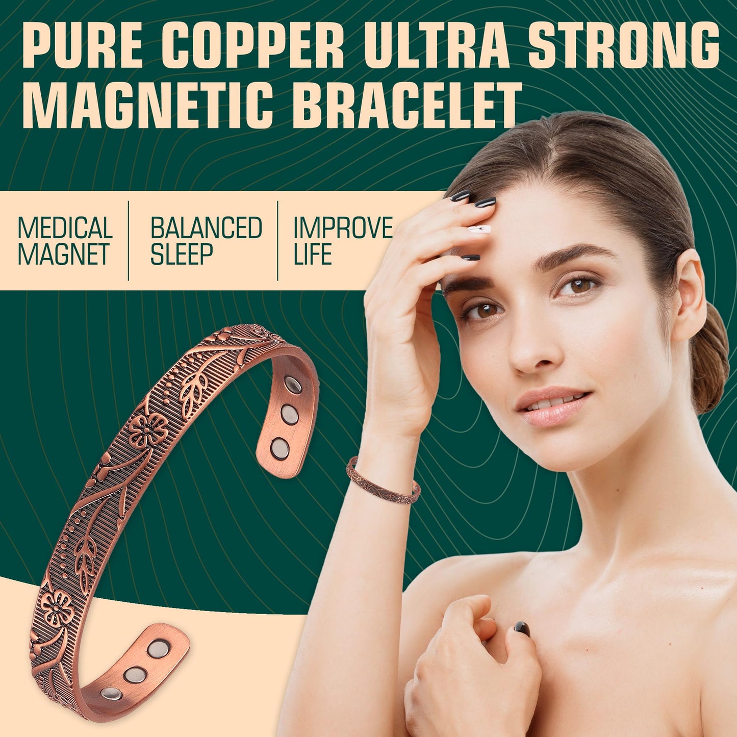 FASCIO Copper Bracelets and Copper Ring for Women Men,Adjustable Magnetic Lymphatic FASCIOBuy Supplements Australia