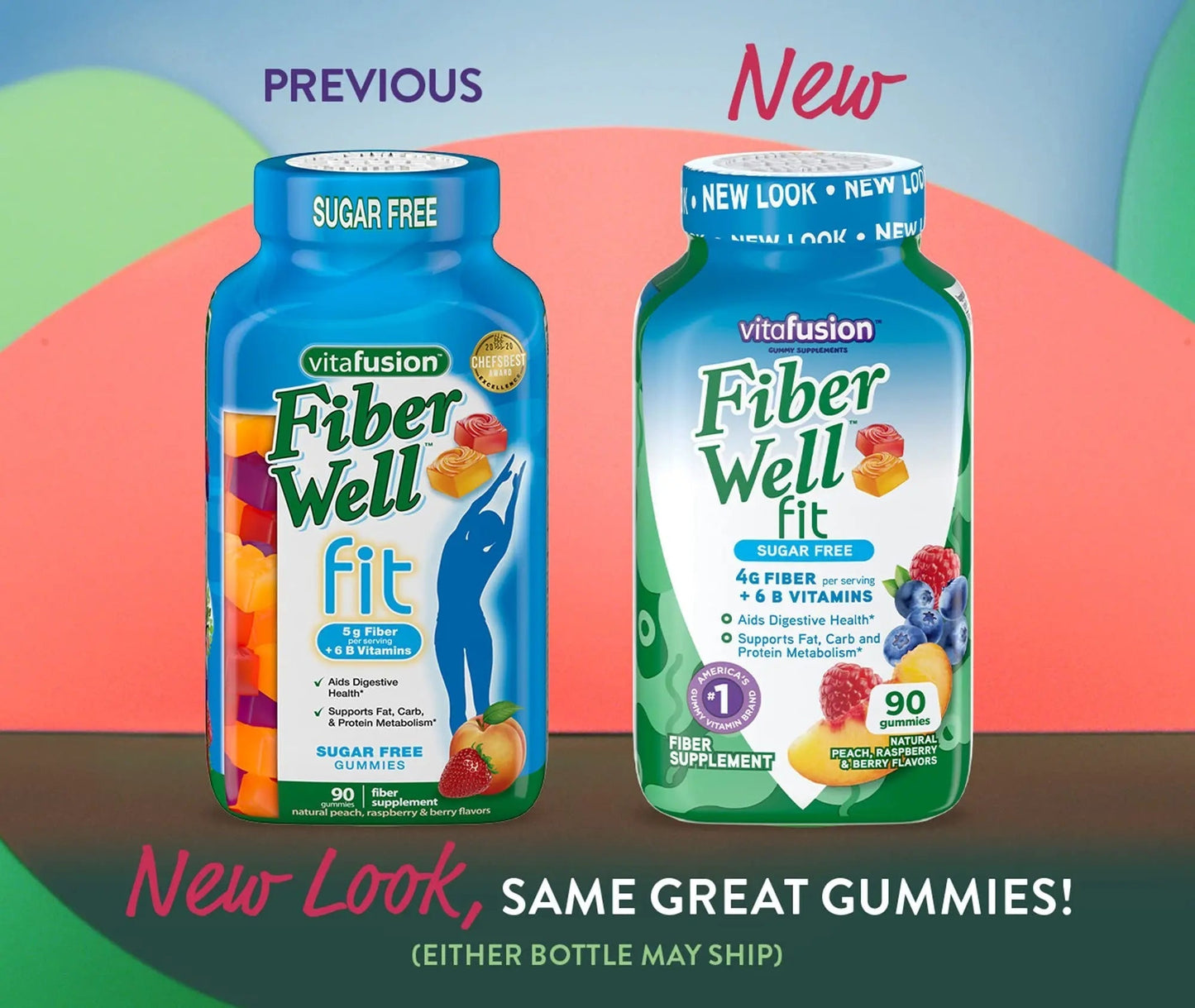 Vitafusion Fiber Well Fit Gummies, 90 Count and L’il Critters Gummy Vites Daily Gummy Multivitamin for Kids, 190 Gummies Vitafusion