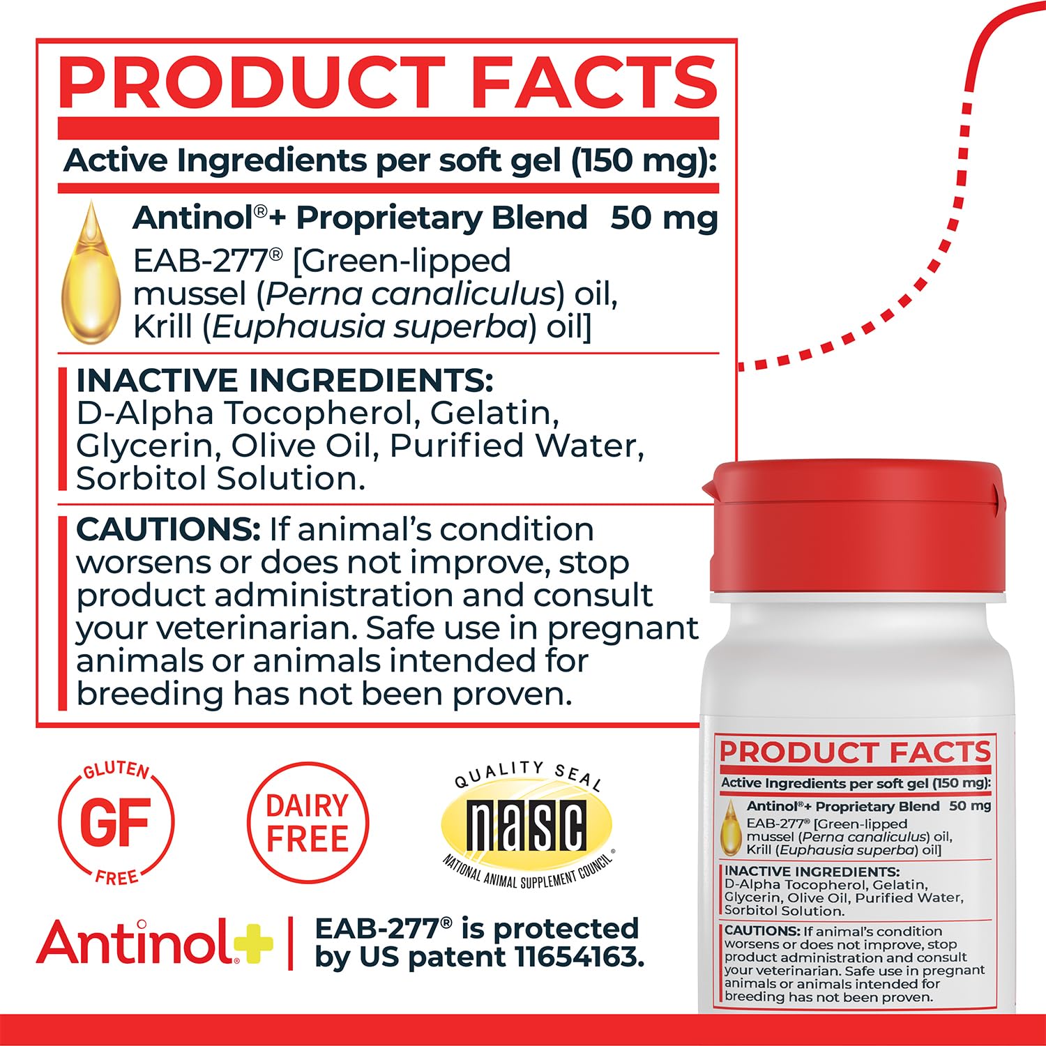 Antinol Plus, Mobility, Hip, and Joint Supplement for Dogs, Green-Lipped Mussels and Krill Oil - Dog Joint Supplement, Better and Faster Than Glucosamine and Chondroitin, 120 Soft Gels AntinolBuy Supplements Australia