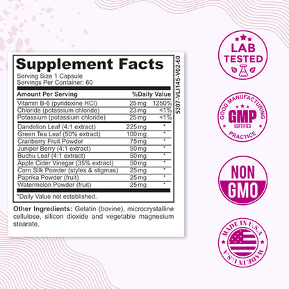 Water Retention Pills for Women Bloating Relief with Vitamin B6, Dandelion & Green Tea Natural LADYME WOMEN'S HEALTHBuy Supplements Australia