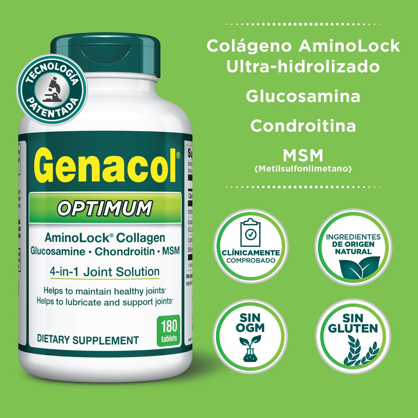 Genacol Optimum – Glucosamine, Chondroitin, MSM & Ultra-Hydrolyzed Collagen, Joint Support Tablets, 180 Count (60-Day Supply) GenacolBuy Supplements Australia