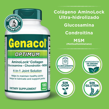 Genacol Optimum – Glucosamine, Chondroitin, MSM & Ultra-Hydrolyzed Collagen, Joint Support Tablets, 180 Count (60-Day Supply) GenacolBuy Supplements Australia