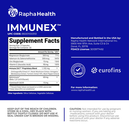 RAPHA HEALTH Immune 247 - Immune and Wellness Support | Gut & Antioxidant Booster | Magnesium, Selenium, Zinc, Vitamin C, Ashwagandha | 90 Capsules - 30 Servings RAPHA HEALTHBuy Supplements Australia