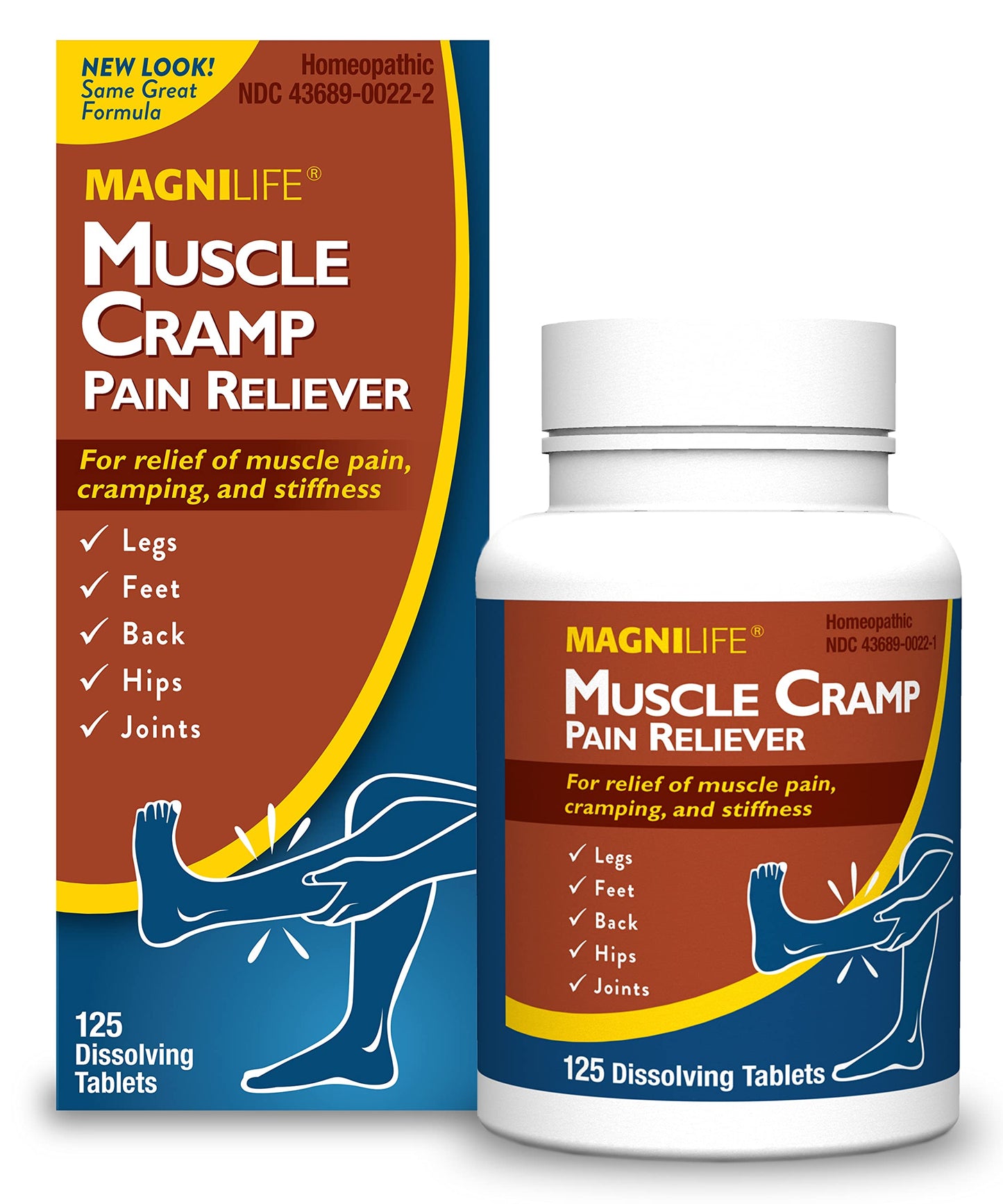 MagniLife Muscle Cramp Pain Relief Quick-Dissolve Tablets, 125 Count, Quinine-Free Homeopathic Medicine for Leg, Foot, Hip, Joint & Back Pain Relief, Helps Ease Muscle Ache, Cramping & Stiffness MagniLifeBuy Supplements Australia