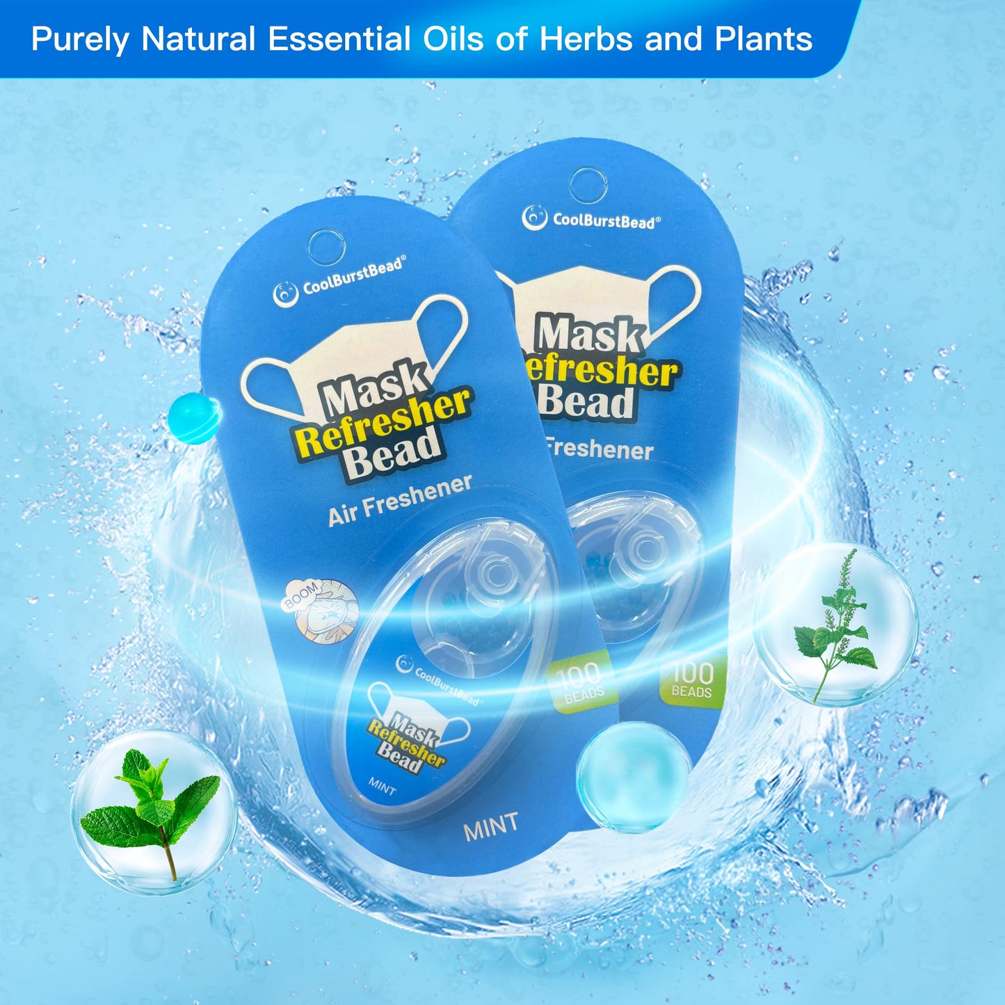 CoolBurstBead Face Mask Refresher, Long-Lasting & Strong Refreshing Fragrance, 4-Pack CoolBurstBeadBuy Supplements Australia