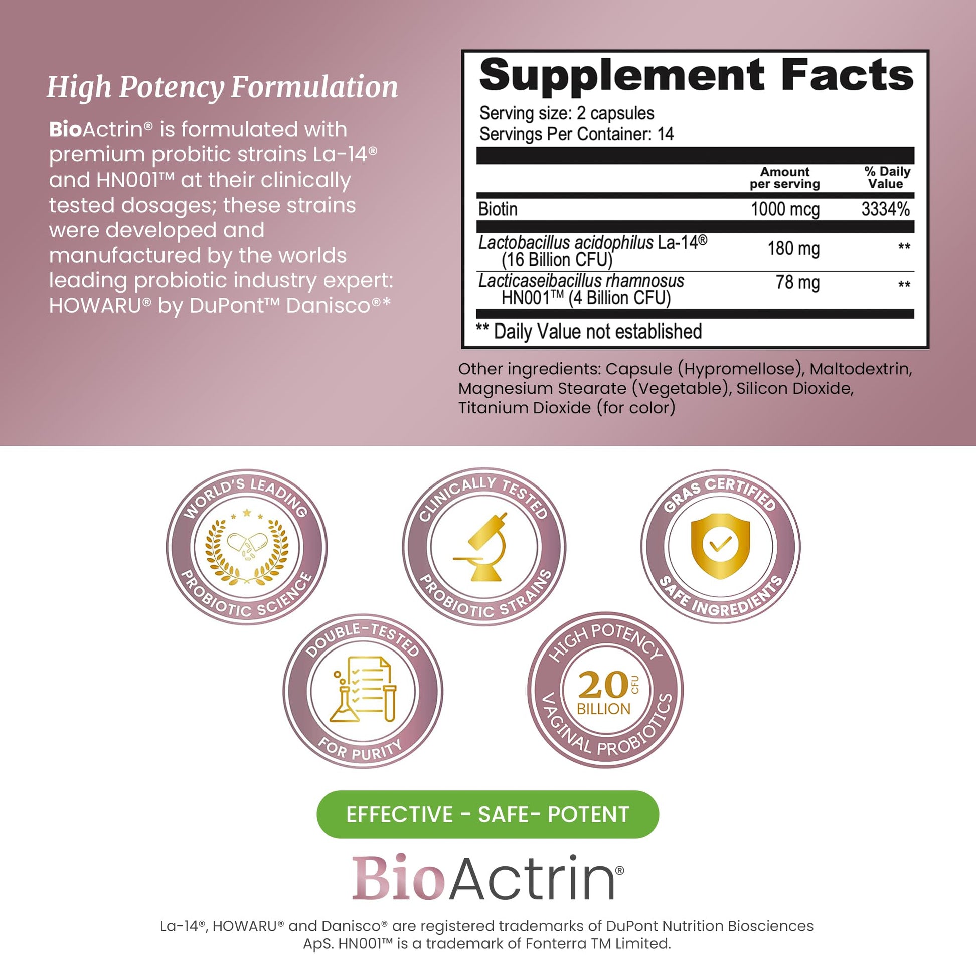 SIGNIFY NATURE Bioactrin Vaginal Probiotics for Women - Bacterial Vaginosis & Yeast Infection Treatment - BV Probiotic - pH Vaginitis Support-28 Pills SIGNIFY NATUREBuy Supplements Australia