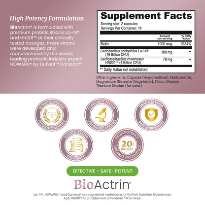 SIGNIFY NATURE Bioactrin Vaginal Probiotics for Women - Bacterial Vaginosis & Yeast Infection Treatment - BV Probiotic - pH Vaginitis Support-28 Pills SIGNIFY NATUREBuy Supplements Australia