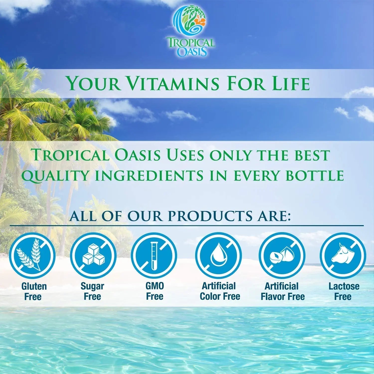 Premium Liquid Multivitamin For Kids | Sugar Free Kids Vitamins | 100% DV of 14 Vitamins for Kids | Multivitamin for Children Ages 4+ | Tropical OasisBuy Supplements Australia