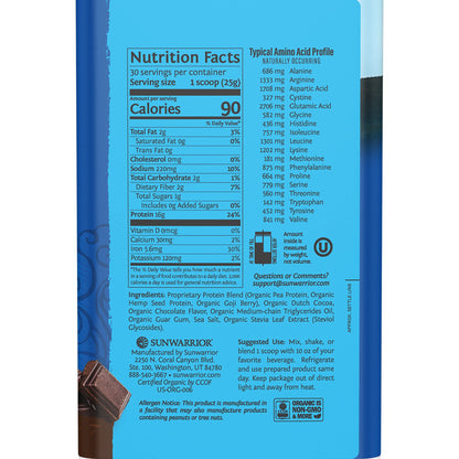 Vegan Organic Protein Powder Plant-based | BCAA Amino Acids Hemp Seed Soy SunwarriorBuy Supplements Australia