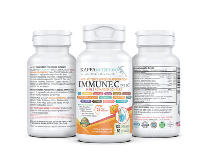 Quercetin 1,000mg, Vitamin C 1,000mg, Zinc 50mg, Vitamin D3 5,000iu, Selenium, Copper, Acerola, Ginger, Rutin, Bitter Orange, Rose Hips, Echinacea, Immune C Plus, 14 in 1 Immune C Plus (120 Count) KAPPA NUTRITIONBuy Supplements Australia