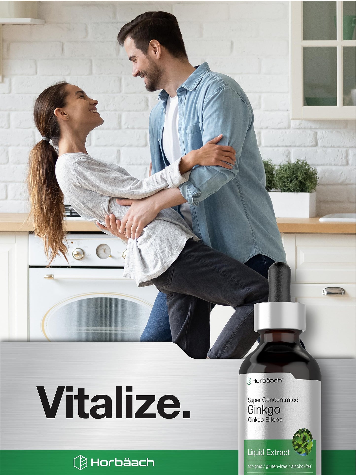 Ginkgo Biloba Extract Liquid 2 fl oz | Alcohol-Free Herb Supplement | Vegetarian HorbäachBuy Supplements Australia