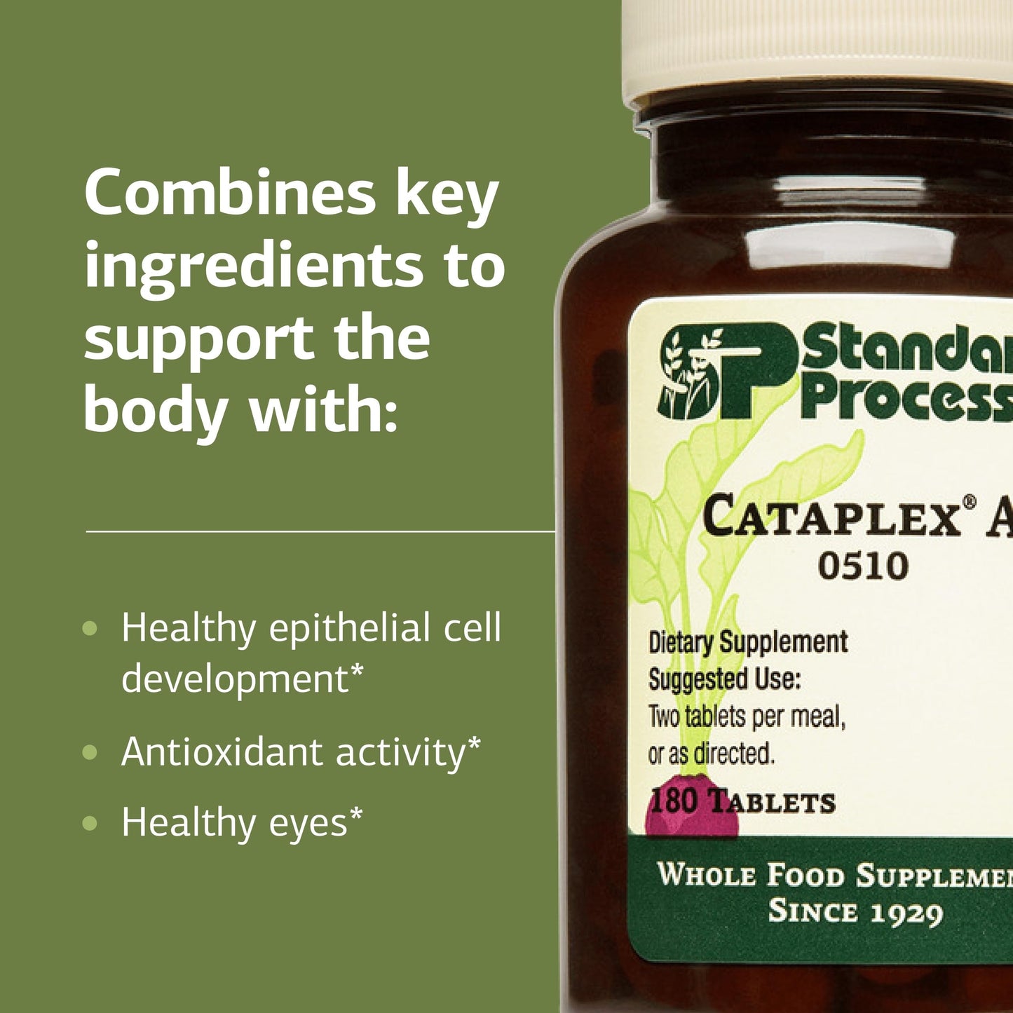 Standard Process Cataplex A - Supports Eye Health & Mucous Membranes - Supports Healthy Vision & Provides Antioxidant Vitamin A - Non-Dairy & Non-Soy - 180 Tablets Standard Process Inc.Buy Supplements Australia