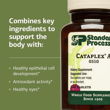Standard Process Cataplex A - Supports Eye Health & Mucous Membranes - Supports Healthy Vision & Provides Antioxidant Vitamin A - Non-Dairy & Non-Soy - 180 Tablets Standard Process Inc.Buy Supplements Australia