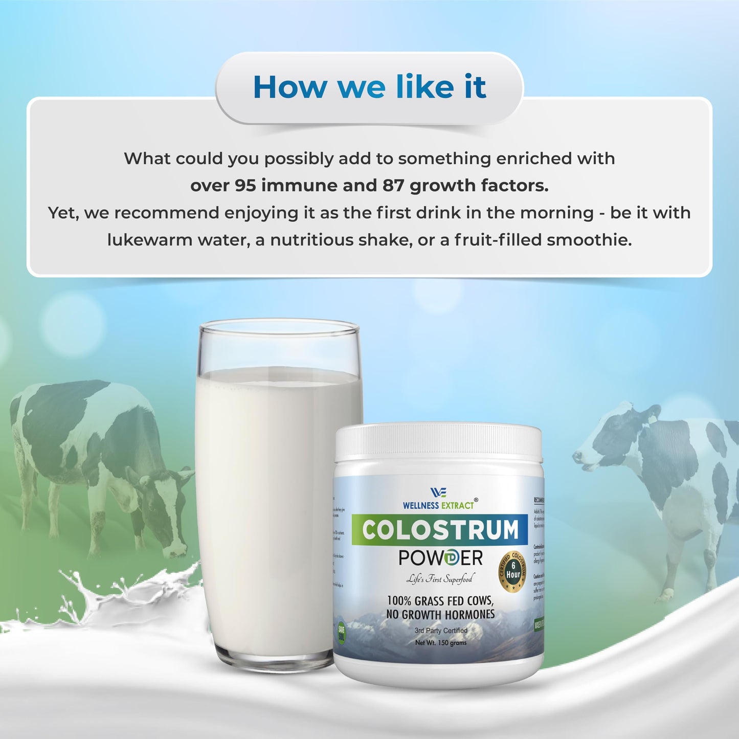 WELLNESS EXTRACT Bovine Colostrum Powder Rich in Protein & Lactoferrin- The True Certified Supplement for Immune Support, Gut Health, Muscle Growth - 150g WELLNESS EXTRACTBuy Supplements Australia