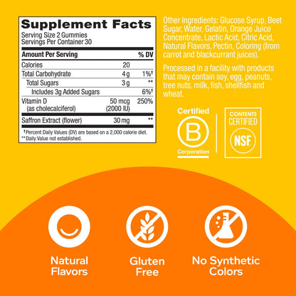 OLLY Daily Energy Gummy, Caffeine Free, Vitamin B12, CoQ10, Goji Berry, Adult Chewable Supplement & Hello Happy Gummy Worms, Mood Balance Support, Vitamin D, Saffron, Adult Chewable Supplement OLLYBuy Supplements Australia