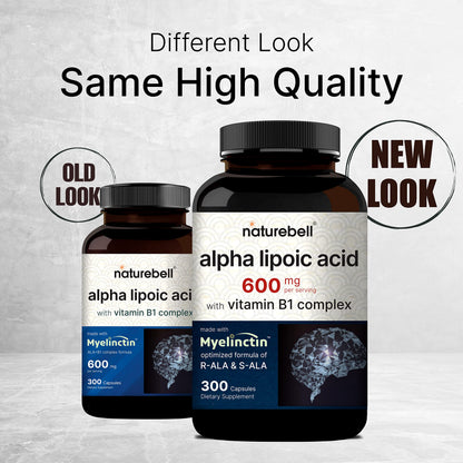 NatureBell Alpha Lipoic Acid 600mg Per Serving | 300 Capsules - with Vitamin B1 NatureBellBuy Supplements Australia