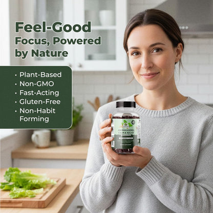 Ashwagandha Calm & Relax Gummies with Vitamin B6, Lemon Balm, GABA & L-Glutamine – 60 Gummies – Red Berries Flavor – Improve Sleep, Stress Relief & Mood – Vegan, Gluten-Free, Non-GMO Amazing BotanicalsBuy Supplements Australia