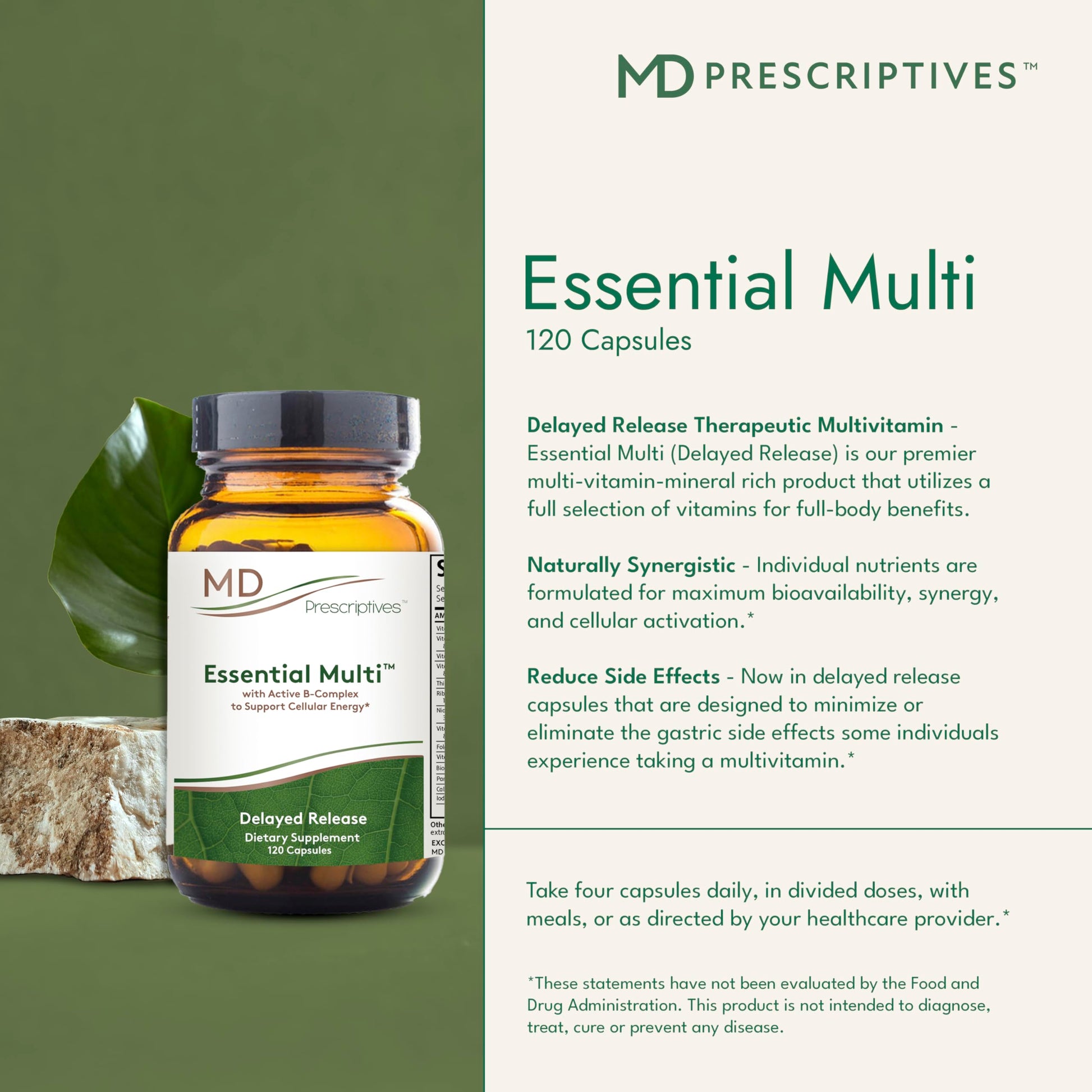 MD Prescriptives - Essential Multi (Delayed Release) - Multivitamin Mineral Complex Supplement for Enhanced Hormone Support - 120 Capsules MD PrescriptivesBuy Supplements Australia