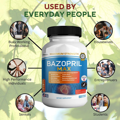 GREENVIFY Bazopril Max Maximum Strength Dietary Supplement, 60 Capsules, with Herbal Blend, Vitamins & Minerals (1) GREENVIFYBuy Supplements Australia