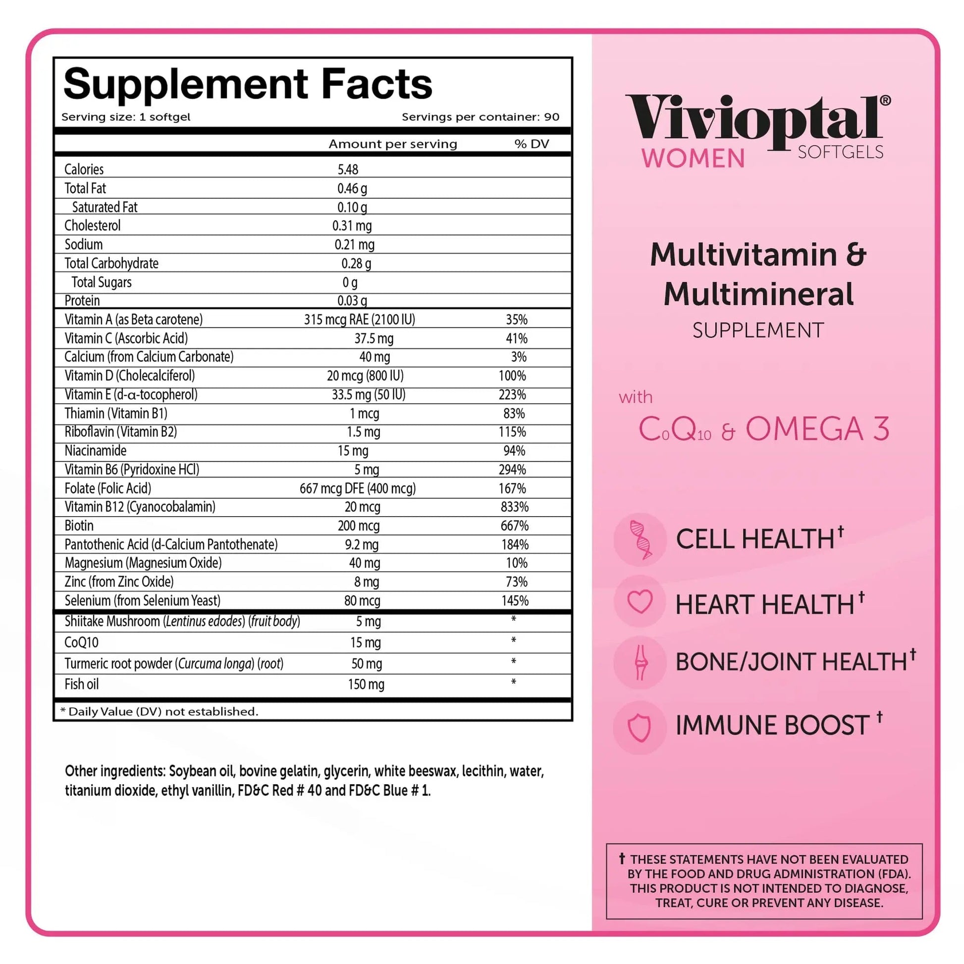 Vivioptal, Women, Multivitamin & Multimineral Supplement, 90 Capsules Vivioptal VitaminsBuy Supplements Australia