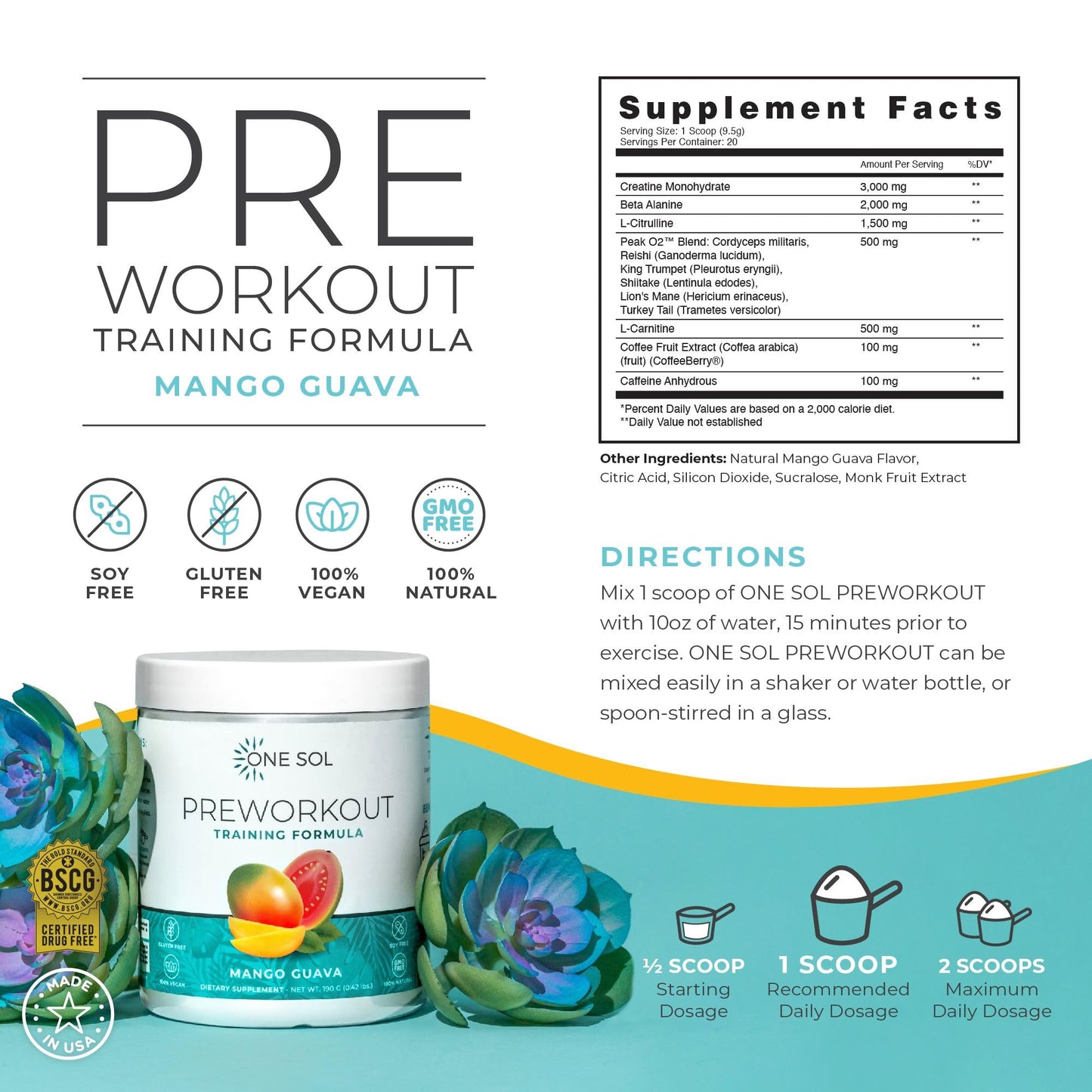 One Sol Pre-Workout for Women, Enhanced Pump & Focus, No Jitters Or Crash, Natural One SolBuy Supplements Australia