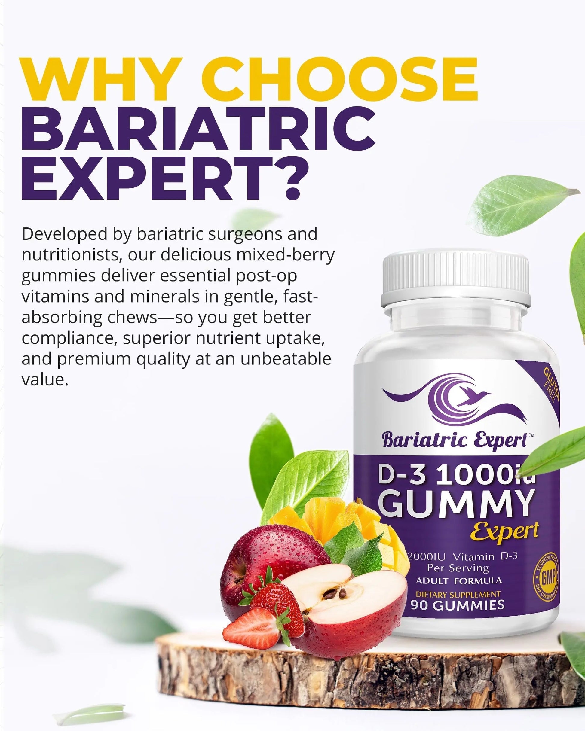 Bariatric Expert D3 Vitamin – Fast-Melting Dietary Supplement for Adults Post Bariatric Surgery, 90 Count Bariatric Food ExpertBuy Supplements Australia