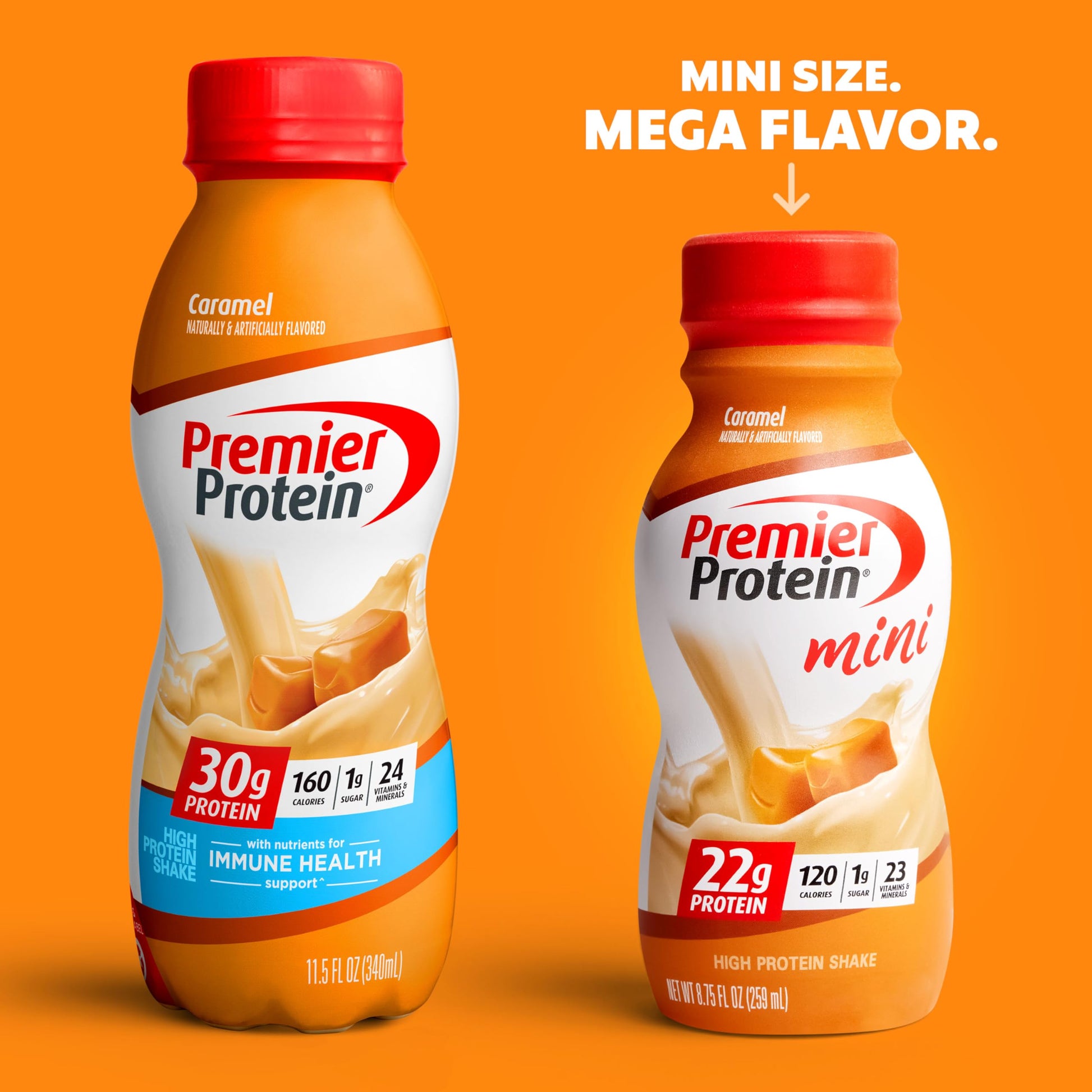 Premier Protein Shake MINIs, Caramel, 22g Protein, 120 Calories, 1g Sugar, 8.75fl oz Premier ProteinBuy Supplements Australia