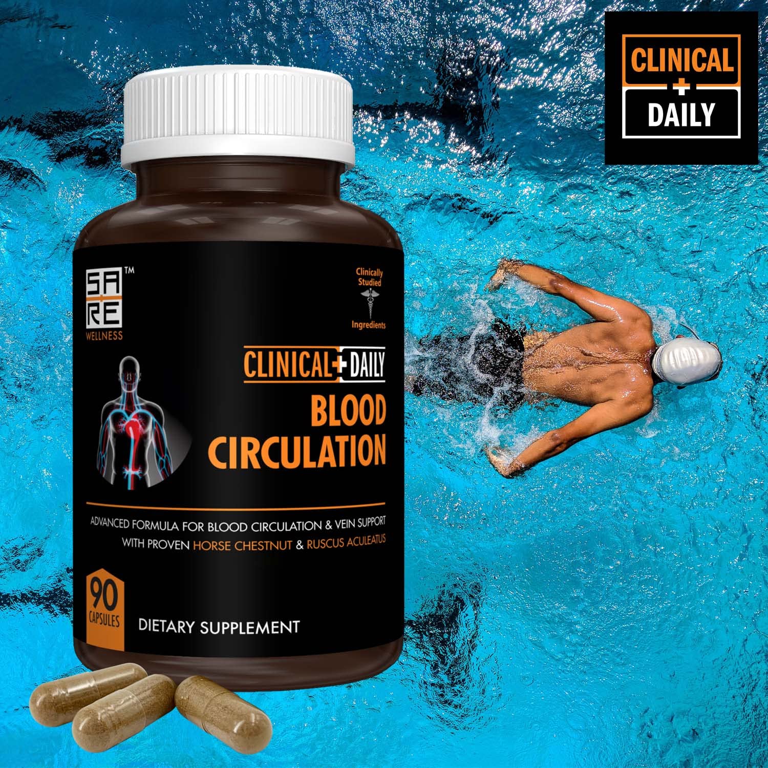 Clinical Daily Blood Circulation Supplements. Butchers Broom, Horse Chestnut, Hawthorn Clinical DailyBuy Supplements Australia