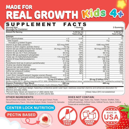 Kids Multivitamin Gummies + Calcium, Probiotics, Vitamin D3, C, Methylated B12 & Methylfolate, B6, A, K2, E, Zinc NEVISSBuy Supplements Australia