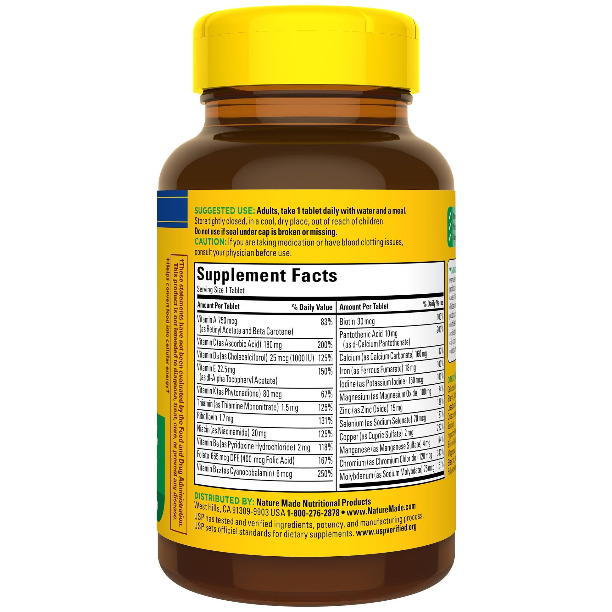 Nature Made Multivitamin Tablets with Vitamin D3 and Iron, 130 Count for Daily Nutritional Support Nature MadeBuy Supplements Australia