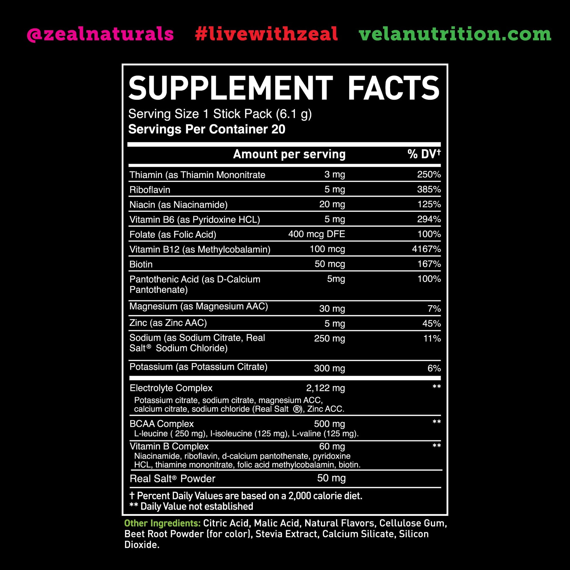 Enhanced Powder Stick Packs (Cherry Limeade- 20 Packets) Sugar Free + BCAA B Zeal NaturalsBuy Supplements Australia