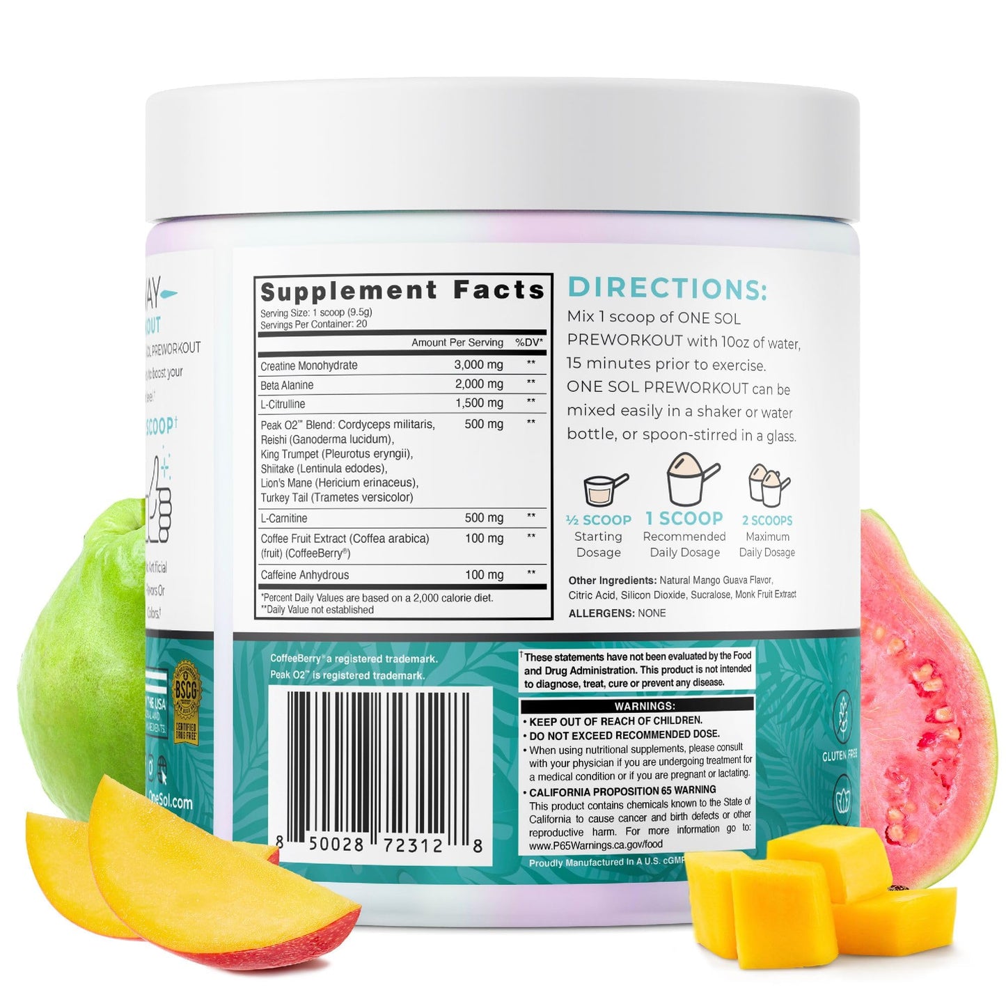 One Sol Pre-Workout for Women, Enhanced Pump & Focus, No Jitters Or Crash, Natural One SolBuy Supplements Australia