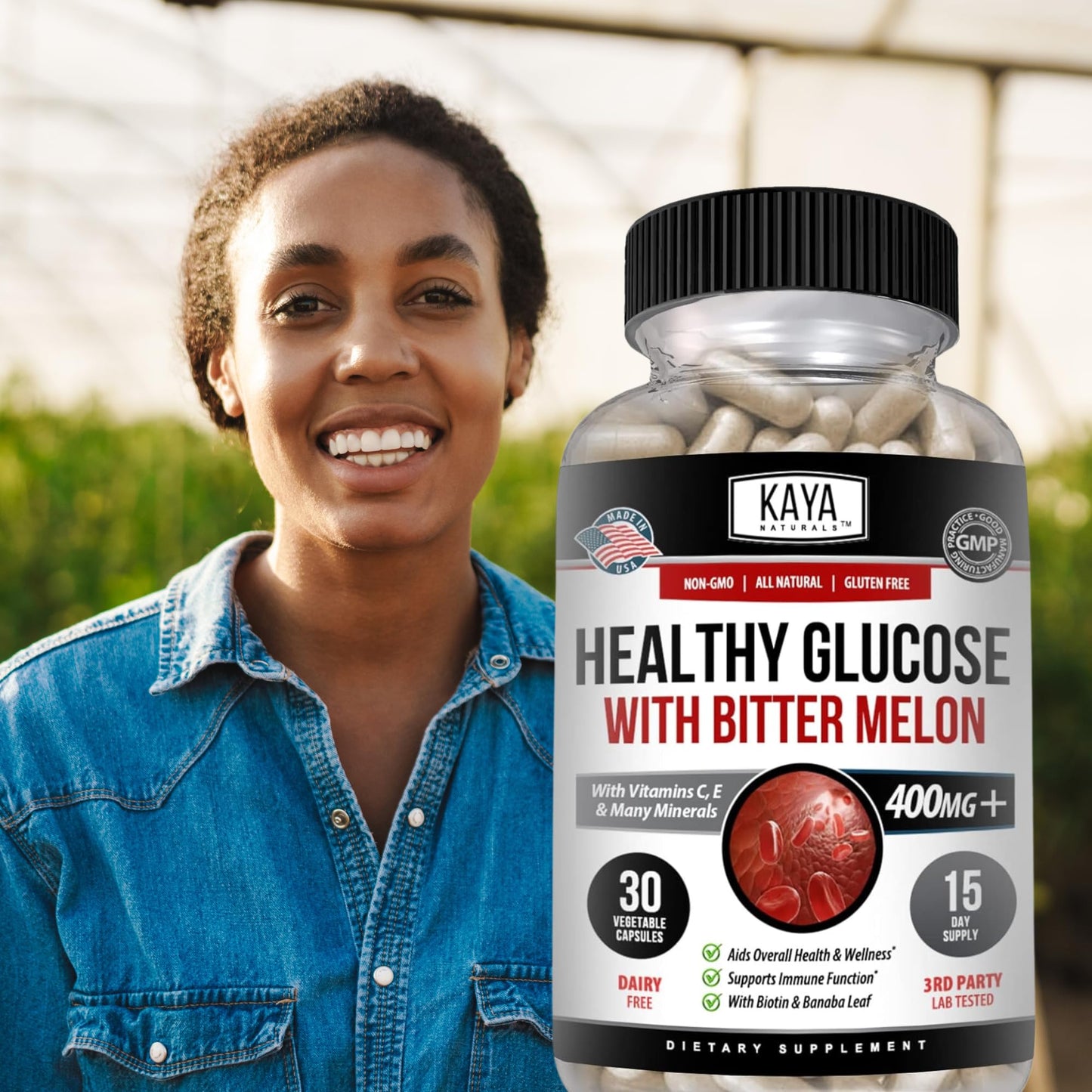 Kaya Naturals Healthy Gluco with Bittermelon Supplement | Support Healthy Levels and Function, 20 Herbs Vitamins and Minerals, Alpha Lipoic Acide, Cinnamon, Vitamin C & E, Non-GMO (30 Count) Kaya NaturalsBuy Supplements Australia