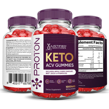 (3 Pack) Proton Protein Keto ACV Gummies Advanced Formula 1000MG Proton Keto Justified LaboratoriesBuy Supplements Australia