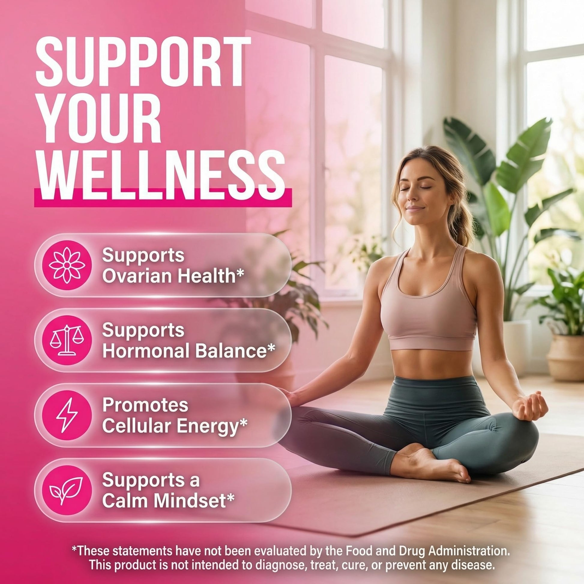 OVA Bloom Ovarian Support Gummies Myo Inositol D-Chiro Inositol Choline Flax Biotin Riboflavin Thiamin Niacin Ashwagandha DIM Maca Root Vitamin C D3 B12 Zinc 60 Count By Clean Nutra Clean NutraceuticalsBuy Supplements Australia