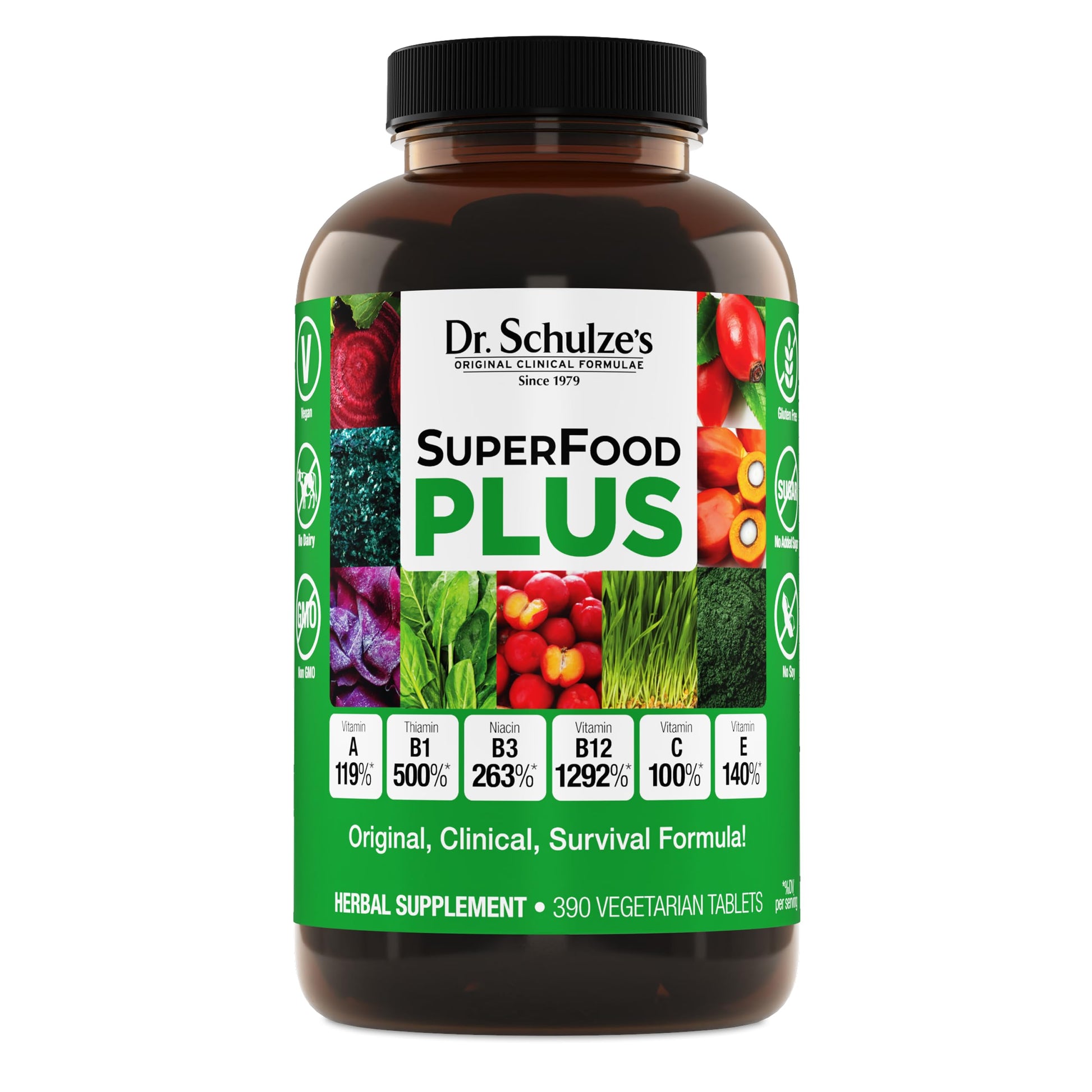 Dr. Schulze's SuperFood Plus - Everyday Superfood Supplement to Support Overall Wellness - Clean, Quality Nutrition - Supports Metabolism & Daily Energy - Gluten-Free & Dairy-Free - 390 Tablets Dr. Schulze'sBuy Supplements Australia