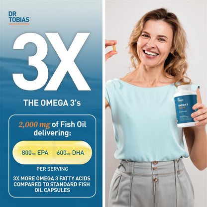 Dr. Tobias Omega 3 Fish Oil, 800 mg EPA 600 mg DHA Omega 3 Supplement for Heart Dr. TobiasBuy Supplements Australia