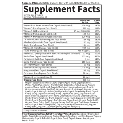 Garden of Life Organics Whole Food Multivitamin for Men, 120 Tablets, Vegan Mens Vitamins and Minerals for Health and Well-Being, Certified Organic Vegan Multi Garden of LifeBuy Supplements Australia