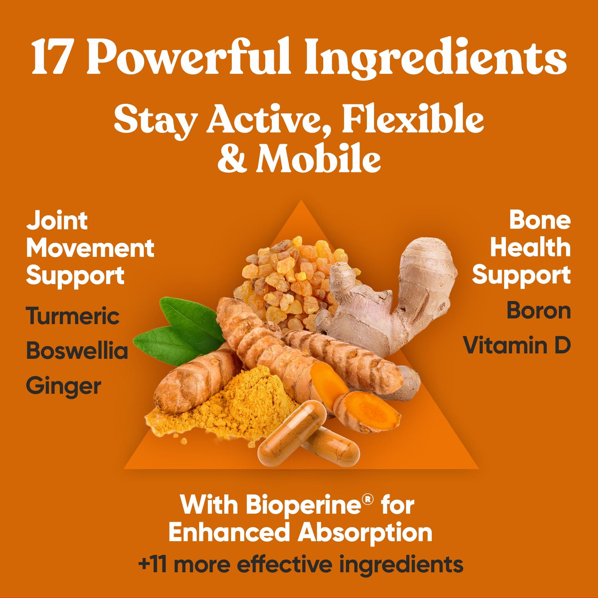 Primal Joint & Mobility Support - Advanced Joint Support Supplement for Women and Men - Turmeric, Boswellia, Ginger and Boron for Whole-Body Flexibility, Joint Health & Comfort - 60 Veg Soft Capsules Eu NaturalBuy Supplements Australia