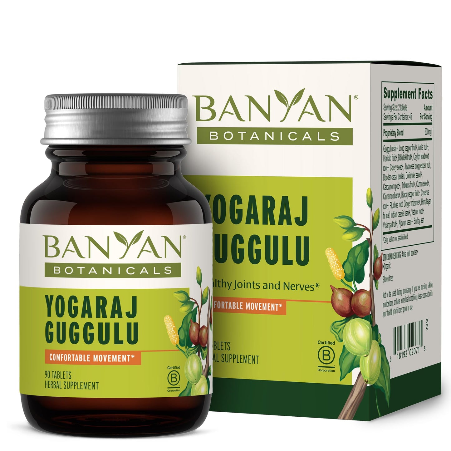 Banyan Botanicals Organic Yogaraj Guggulu – Joint Support & Mobility Supplement – Ayurvedic Herbal Blend for Flexibility, Neuromuscular Comfort – Deep Systemic Detox – 90 Tablets – USDA Organic* Banyan BotanicalsBuy Supplements Australia