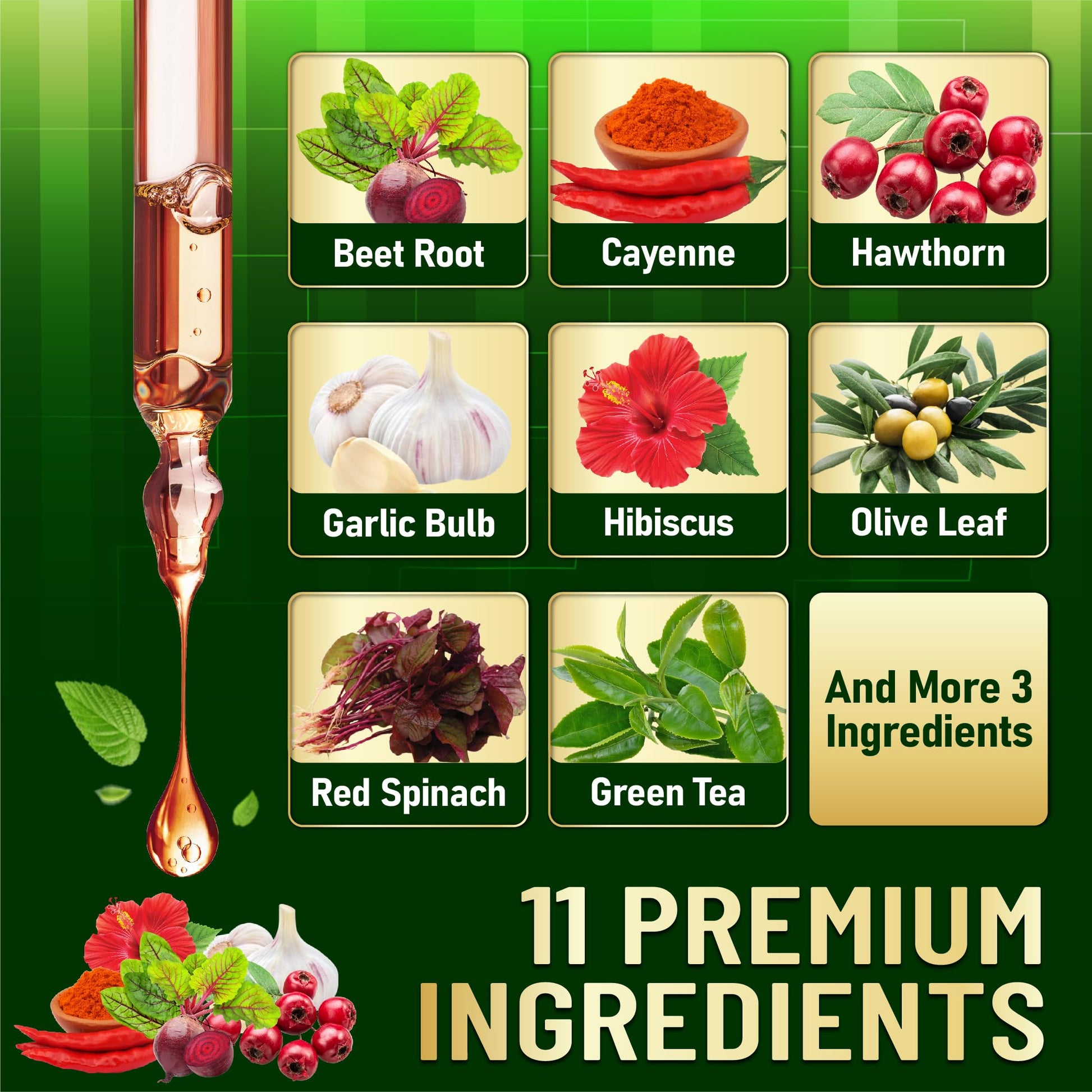 11in1 Beet Root Liquid Supplement - for Support Immune, Energy - with Vitamin D3, Vitamin K2, Hawthorn Berry, Cayenne Pepper, Garlic, Hibiscus, Olive, Red Spinach, Green Tea - 1 FL Oz - 30 Servings WELBUDABuy Supplements Australia