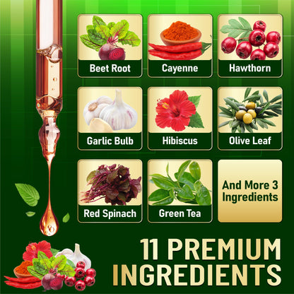 11in1 Beet Root Liquid Supplement - for Support Immune, Energy - with Vitamin D3, Vitamin K2, Hawthorn Berry, Cayenne Pepper, Garlic, Hibiscus, Olive, Red Spinach, Green Tea - 1 FL Oz - 30 Servings WELBUDABuy Supplements Australia