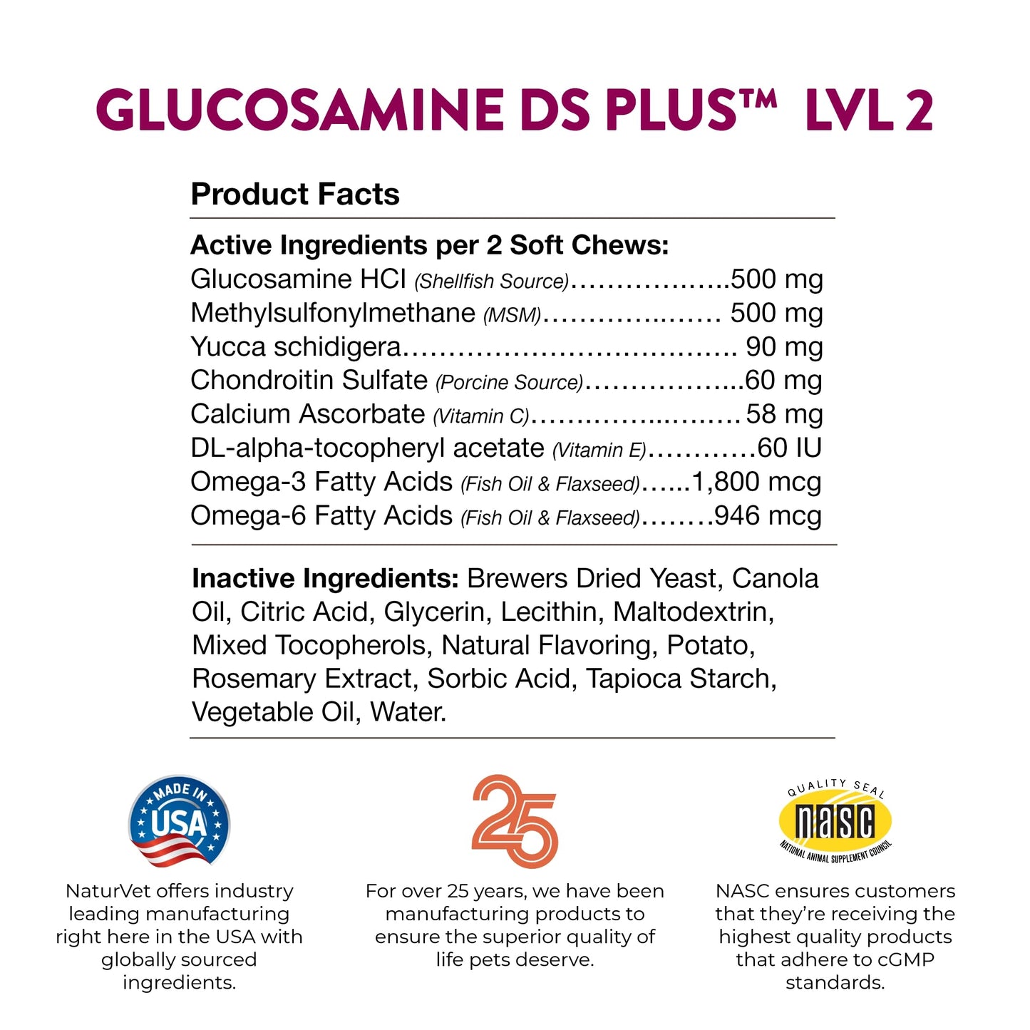 NaturVet – Glucosamine DS Plus - Level 2 Moderate Care – Supports Healthy Hip & Joint Function – Enhanced with Glucosamine, MSM & Chondroitin – for Dogs & Cats–120 Soft Chews NaturVetBuy Supplements Australia