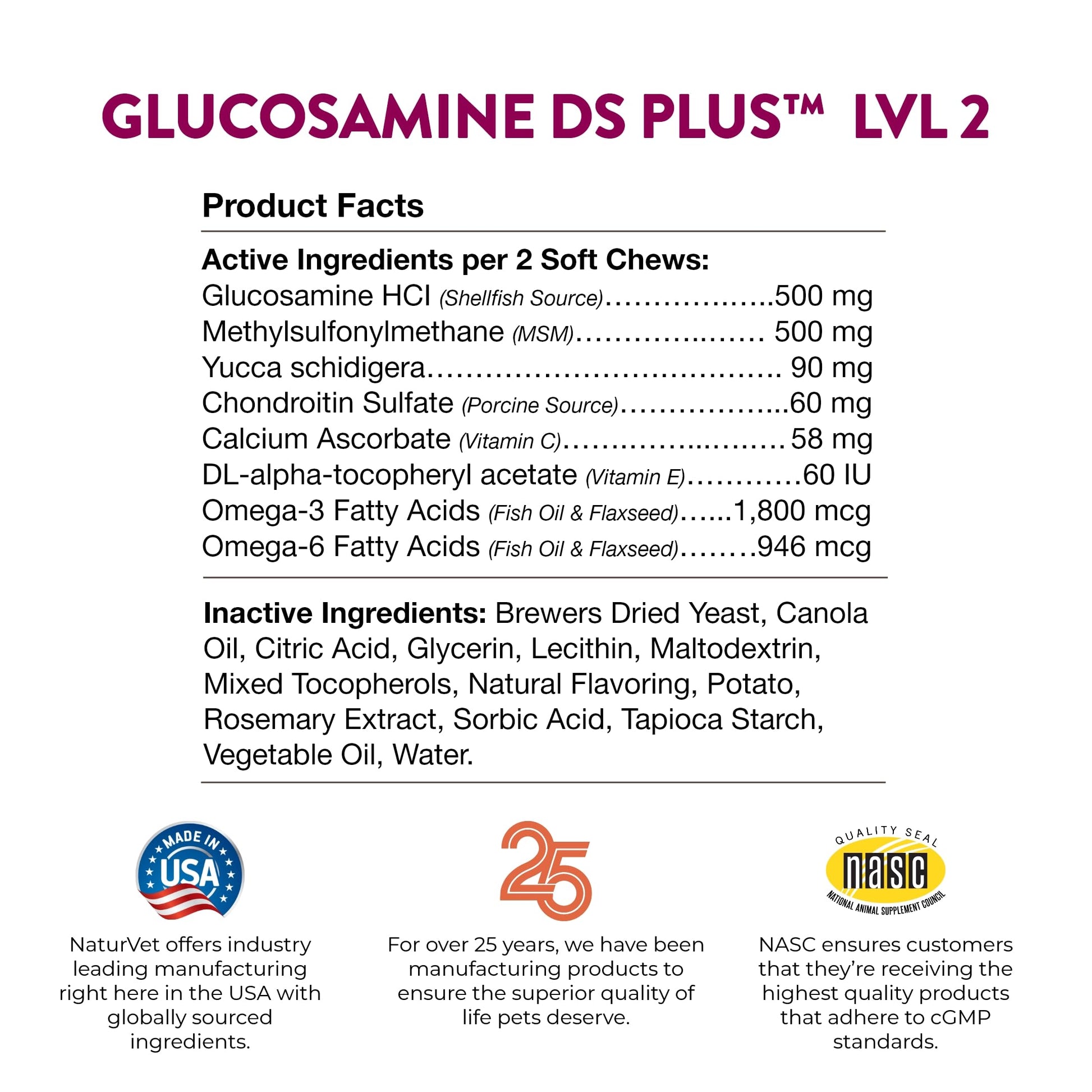 NaturVet – Glucosamine DS Plus - Level 2 Moderate Care – Supports Healthy Hip & Joint Function – Enhanced with Glucosamine, MSM & Chondroitin – for Dogs & Cats–120 Soft Chews NaturVetBuy Supplements Australia