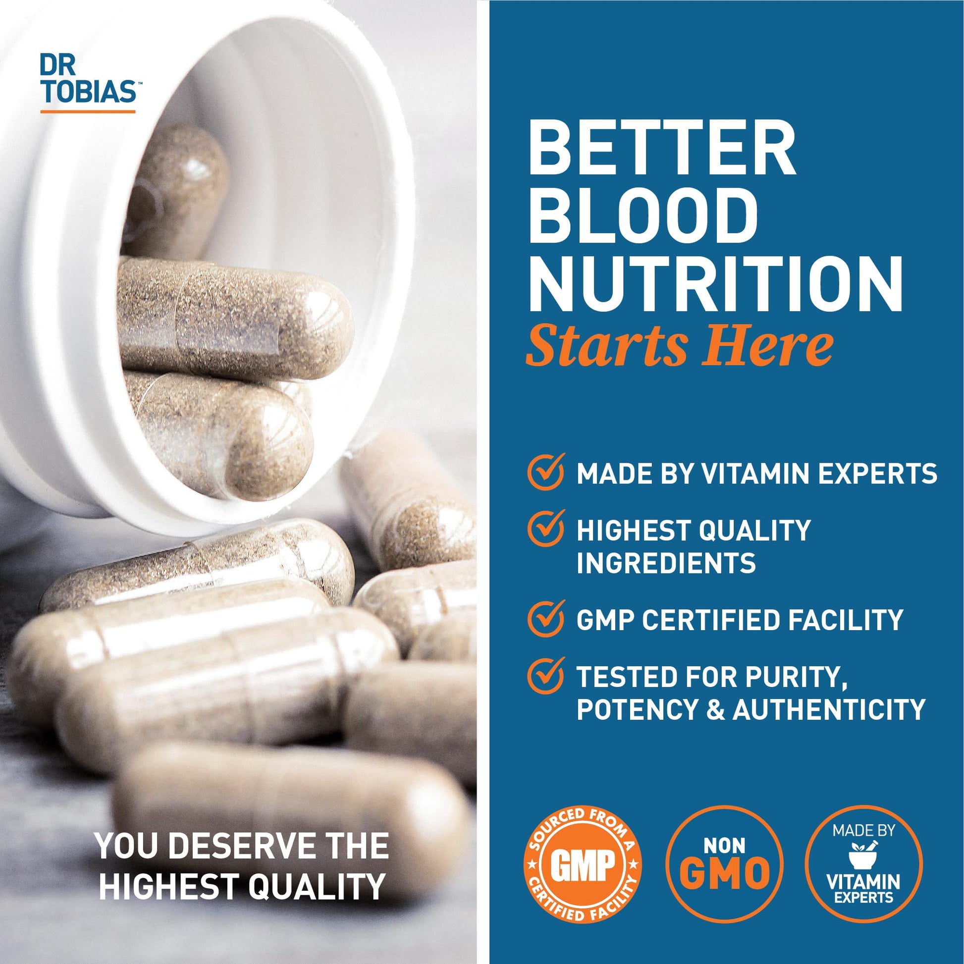 Dr. Tobias Blood Pressure Support Supplement with Hawthorn, Hibiscus Flower, Olive Leaf & Garlic, Supports Normal Circulatory Health with Vitamins C, B6, B12, Niacin, Folate & Herbs, 90 Capsules Dr. TobiasBuy Supplements Australia