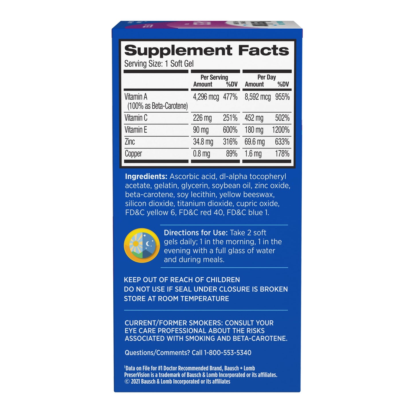 PreserVision AREDS Eye Vitamins, #1 Eye Doctor Recommended Brand, Multivitamin with Copper, Vitamin A, C & E, Zinc Supplements, 120 Softgels PreserVisionBuy Supplements Australia